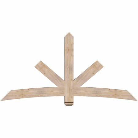 Ekena Millwork Alberta Smooth Timber Gable Bracket, Douglas Fir, 84"W x 42"H x 5 1/2"D x 5 1/2"F, 12/12 Pitch GBW084X42X0606ALB00SDF